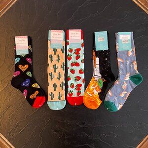 5 pairs of cute funky Cheek Boss Socks